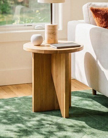 AllModern Shayne Solid Wood Abstract End Table $399