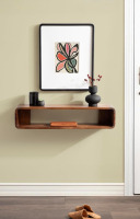 Kate and Laurel Deguara Modern Wood Floating Console Table, 30 x 7 x 7, Walnut Brown, Contemporary Wooden Floating Entryway Table with Storage for Living Room Floating TV Console or Large Wall Shelf New In Box $299