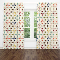 Folk N Funky Semi Sheer Curtain Pair (Pair) 52" x 78" New $99