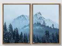 IDEA4WALL "Winter Arctic Snow Mountain Forest Nature Landscape Print Decor" 2 - Pieces, 24" x 36" New In Box $299