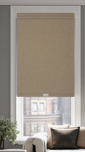 Symple Stuff Blackout Roller Shades For Windows Cordless Linen Fabric Roller Blinds For Window Thermal Insulated Fabric UV Protection Window Shades For Home, Blackout, 34.5"W x 72"L $199