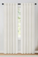 Gracie Oaks Toyoko Linen Blend Semi-Sheer Back Tab Curtains (Pair) 38" x 96" $89