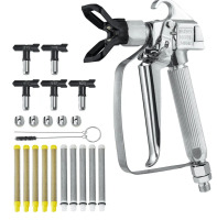 VEVOR Airless Paint Spray Gun, 3600PSI High Pressure Airless Paint Sprayer Gun with 5 Tips, 211, 315, 417, 517, 623, Swivel Joint Airless Spray Gun Kit with Filters, Cleaning Needle and Brush New In Box $199