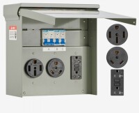 VEVOR Temporary Power Outlet Panel, 20 30 50 Amp, RV EV Electrical Outlet Panel, with NEMA 50 Amp NEMA 30 Amp GFCI 20 Amp Receptacle Installed, Pre-Wired IP54 Weatherproof Box, for RV Camper Motorhome New In Box $199