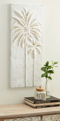 Bay Isle Home&trade; Coastal 34.25" H x 14" W Metal Palm Tree Wall Decor New In Box $199