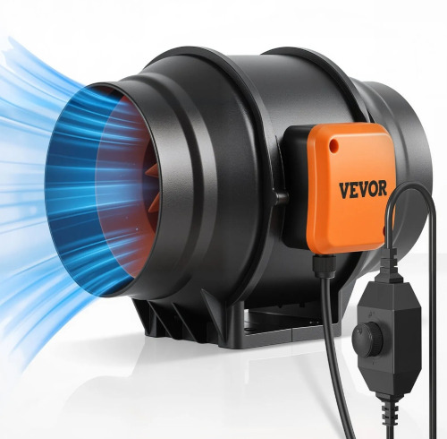 VEVOR Inline Duct Fan, 6-Inch 400 CFM with Variable Speed Controller, Quiet AC-motor Ventilation Exhaust Fan for Cooling Booster, Grow Tents, Hydroponics New In Box $199