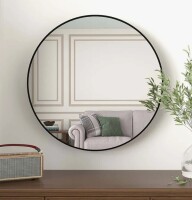 Everly Quinn 20" Round Hermien Aluminum Alloy Wall Mirror New In Box $199