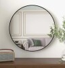 Everly Quinn 20" Round Hermien Aluminum Alloy Wall Mirror New In Box $199