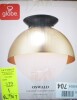 Globe Electric 60320 Oswald 10 in. 1-Light Matte Brass Flush Mount with Matte Black Accent Canopy and Frosted Glass Shade New In Box $199 - 2