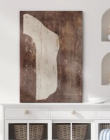 IDEA4WALL Abstract Shape "Dark Brown Neutral Abstract Shapes Large Rustic Framed Art Decor Minimalist M25", 36" x 48" New In Box $199
