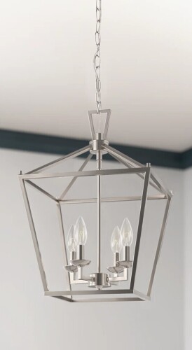Laurel Foundry Modern Farmhouse&reg; Hertford 4-Light Dimmable Geometric Lantern Pendant New In Box $299