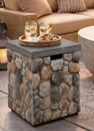 Afterglow Diameter 16 Inch Propane Tank Cover and Side Table New In Box $299
