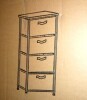Millwood Pines 4 Drawer Vertical Storage Dresser Majestic Bear Silhouette Sunset Mountain Forest Landscape with Wood Top Fabric Pull Drawers New In Box $299 - 2