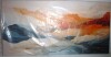 Wrought Studio&trade; Abstract Orange And Blue River Ink - Abstract Marble Wall Art, 16" x 30" New in Box $99 - 2