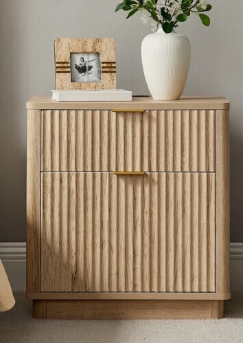 Gracie Oaks 23'' Fluted Nightstand With Mid-Century Modern New In Box $299
