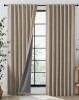 East Urban Home Thermal Insulated Faux Linen Textured 100% Blackout Curtains for Bedroom Rod Pocket & Back Tabs (Pair) 52" x 90" / Latitude Run&reg; 2 Panels Outdoor Curtains for Patio Waterproof, Thermal Insulated Detachable Sticky Tab Top Room Darkening Gre