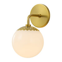 Mercer41 Noa 1 - Light Dewdrop Opal Glass Globe Armed Sconce New In Box $199