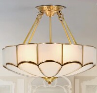 House of Hampton&reg; 18.5" 4-Light Dimmable Gold Geometric Flush Mount Pendant Light New In Box $499