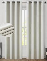 Latitude Run&reg; Dennan Curtains, Grommet Top Thick 100% Blackout Drapes Full Light Blocking Curtains (Pair) 132cm x 234cm / Latitude Run&reg; Linen Back Tab Curtains, Light Filtering Curtain, Thick Linen Textured Semi Sheer Drapes (Set of 2, With Hooks), 132cm 
