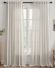 Latitude Run&reg; Dennan Curtains, Grommet Top Thick 100% Blackout Drapes Full Light Blocking Curtains (Pair) 132cm x 234cm / Latitude Run&reg; Linen Back Tab Curtains, Light Filtering Curtain, Thick Linen Textured Semi Sheer Drapes (Set of 2, With Hooks), 132cm - 2