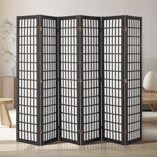 VEVOR 72" Room Divider, 6 Panel Japanese Room Divider, Folding Privacy Screen Indoor, Portable Partition Dividers and Decoration Screens, for Room Separation, Home, Office, Restaurant & Bedroom (Black) $299