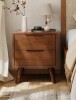 George Oliver Modern Solid Wood 2-Drawer Nightstand, Bedroom Storage Unit $299