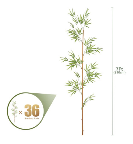 Primrue Adcock 7ft Artificial Bamboo Tree, 36 Pack Privacy Fence Decor - Real Bamboo Pole with UV Resistant Leaves New In Box $299