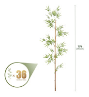 Primrue Adcock 7ft Artificial Bamboo Tree, 36 Pack Privacy Fence Decor - Real Bamboo Pole with UV Resistant Leaves New In Box $299