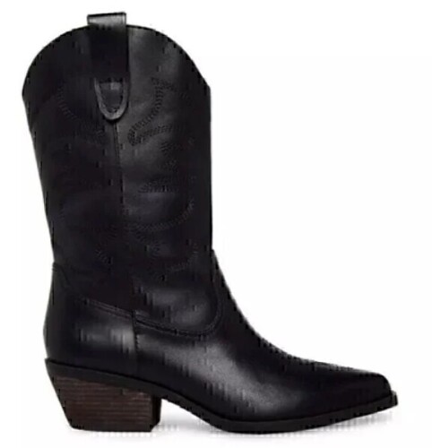 Steve Madden Pair of Ladies Western Boot - Black Leather - New In Box Size 9 $159.99