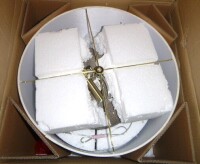 StyleCraft Home Collection Cameron 31 inch 150 watt Aged Brown and Heathered Oatmeal Table Lamp Portable Light New In Box $299