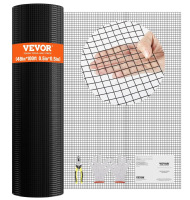VEVOR Hardware Cloth, 48'' x 100' Galvanized Wire Mesh Roll, 19 Gauge Chicken Wire Fence Roll, Vinyl Coating Metal Wire Mesh for Chicken Coop Barrier, Rabbit Snake Fences, Poultry Enclosures New In Box $299