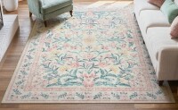 Winston Porter 8' x 10' Kaldi Kaldi Oriental Botanical Floral Machine Washable Area Rug with Non-Slip Backing for Living Room, Dining Room, Bedroom $299