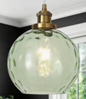 Breakwater Bay Joulane 1 - Light 8" Wide Modern Rustic Amber Globe Single Pendant Lights With Glass Shade, Farmhouse Kitchen Lighting with E26 Socket New In Box $399