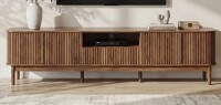 Ebern Designs 86.6" W Media Console Table with Sliding Door?Large TV Stand For Tvs Up To 85" in Brown New in Box $699