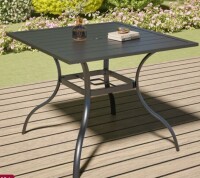 Winston Porter 35" Square Outdoor Dining Table with Umbrella Hole New in Box $499