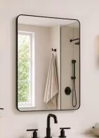 Niveal 30 in. W x 36 in. H Rectangular Framed Wall Bathroom Vanity Mirror in Matte Black New in Box $399