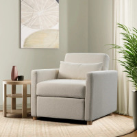 Serta Cooper 36" Wide Convertible Sleeper Chair with Pull-Out Trundle Bed and Accent Pillow, New in Box $599