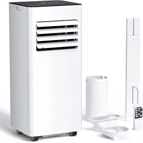 ZAFRO 10,000 BTU Portable Air Conditioner, Air Conditioner for Room Up to 450 Sq.Ft, 3-in-1 Portable AC Unit Cool & Dehumidifier & Fan Modes with Remote Control, White, On Working $599