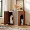 IRONCK 33.4" Tall Cat Litter Box Enclosure for Automatic Boxes, Walnut, New in Box $399