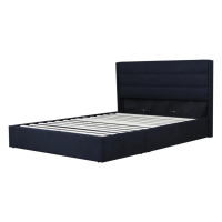 Latitude Run Denicolais Hydraulic Lift Up Upholstered Storage Bed with Wingback Headboard, Black, New in Box $399