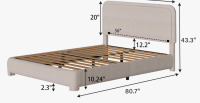 Ebern Designs Hayden Boucle Upholstered Platform Bed, Queen, New in Box $599