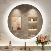 Orren Ellis Adorna 36" Round Frameless Backlit Mirror, LED Bathroom Vanity Mirror with Dimmable Brightness, Anti-fog Function, 50000h Lifetime, Shatterproof Film, New in Box $399