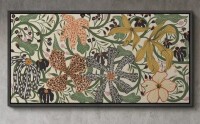 Wall26 Abstract Green Botanical Flower Art Mid Century Modern Boho Wall Art Horizontal Art Decor, 20" x 60" New In Box $399