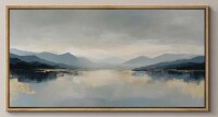 IDEA4WALL Serene Mountain Lake Reflection Landscape Wall Decor Extra Large Pictures Framed Canvas Print Wall Art, 24" x 60" $299