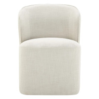 AllModern Niha Upholstered Dining Chair with Casters, Effie Linen Performance Linen, New in Box $499