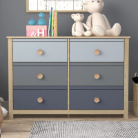 Wade Logan Bustillo 46.1'' W kids 6 -Drawer Dresser, Olso Oak/Cool Grey, New in Box $499