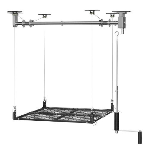 WFX Utility Overhead Garage Storage Lift, Adjustable Heavy-Duty 47.24x47.24 Inch Ceiling Rack with Security Lock, Garage Organization System, 400lbs Load Rating (Standard Edition), New in Box $299