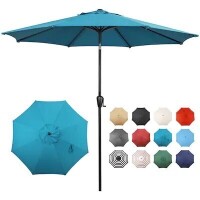 Patio Premier 9' Teal Push-button Tilt Market Patio Umbrella, New in Box $299