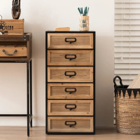 Union Rustic 30.7" H 6 Drawers Solid Wood Metal Frame Industrial Cabinet, New in Box $399