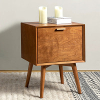 George Oliver Boneva 18" W Wood Nightstand with Charging Station, Acorn, New in Box $699